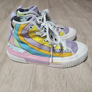 Women's SKECHERS Dr Seuss High Top Shoes Sneakers Size 7 “Oh Places You'll Go”